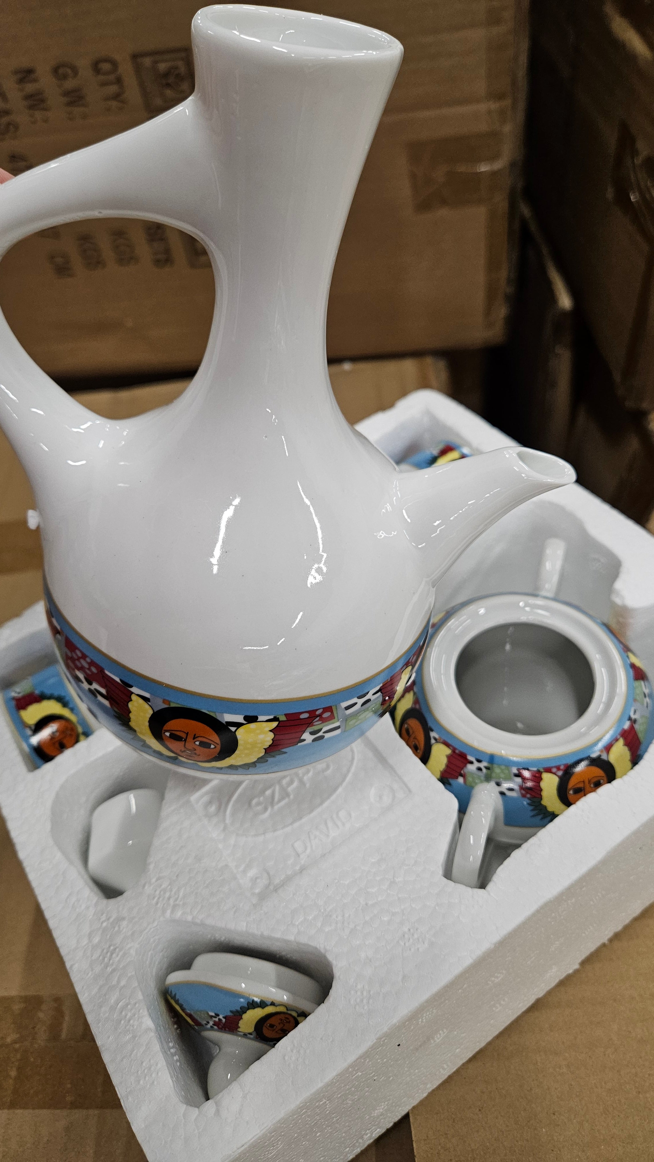 Coffee Pot Set (Ceramic)(4full set Box)