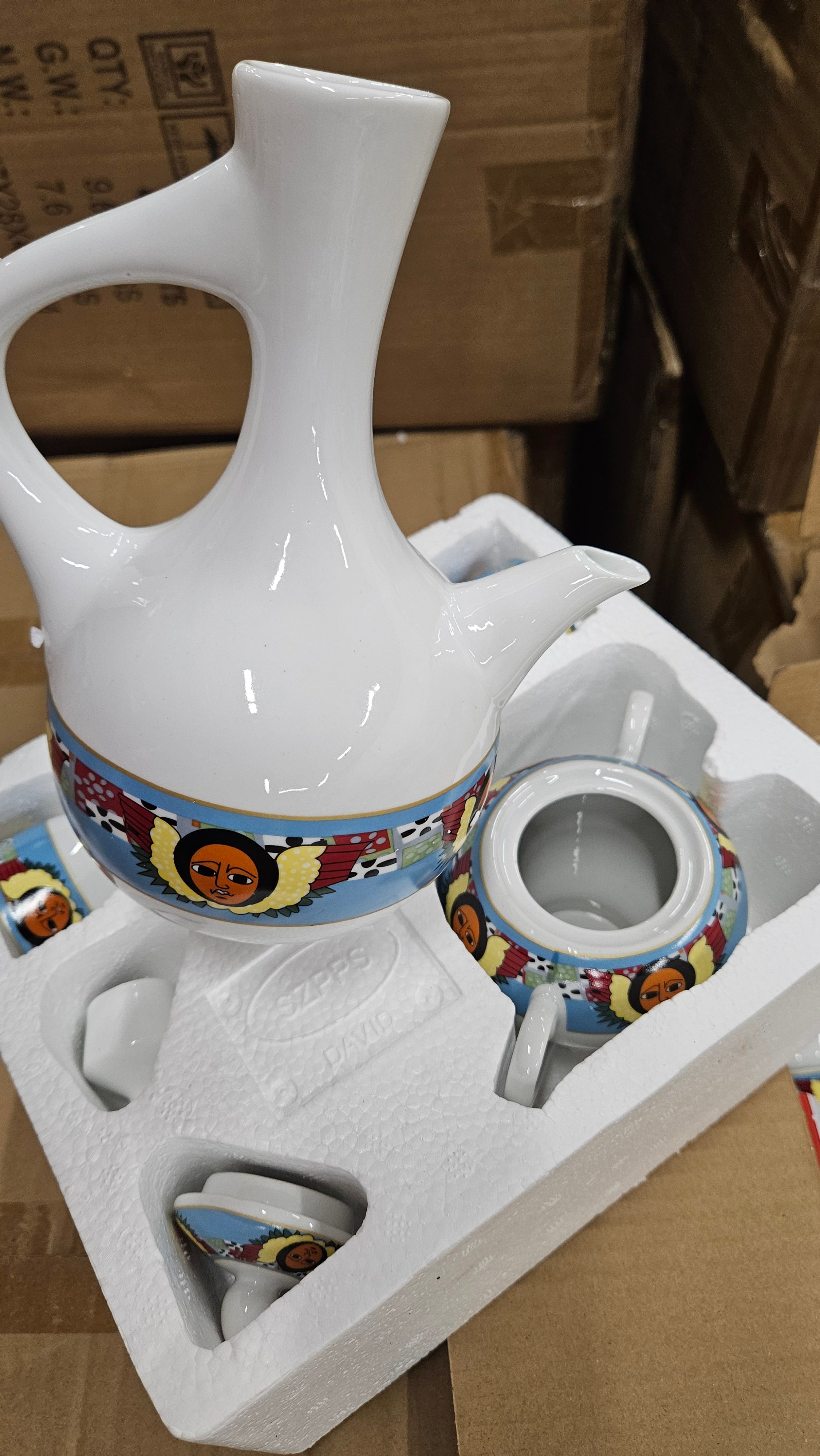 Coffee Pot Set (Ceramic)(4full set Box)
