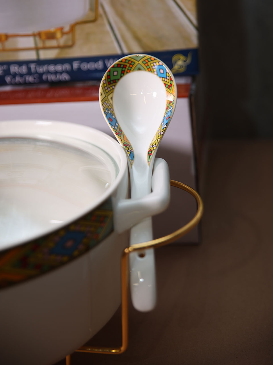 12" Round food warmer & Spoon 3.5L (የምግብ ማሞቂያ ከጭልፋ ጋር) 3.5L