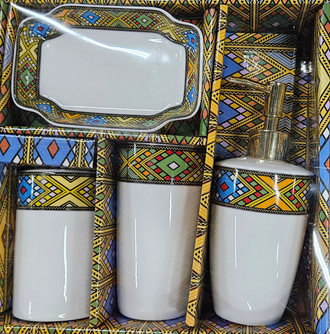 Ethiopian Traditional Pottery Toilet Set የኢትዮጵያ ባህላዊ መታጠቢያ እቃዎች ስብስብ (12set/box)
