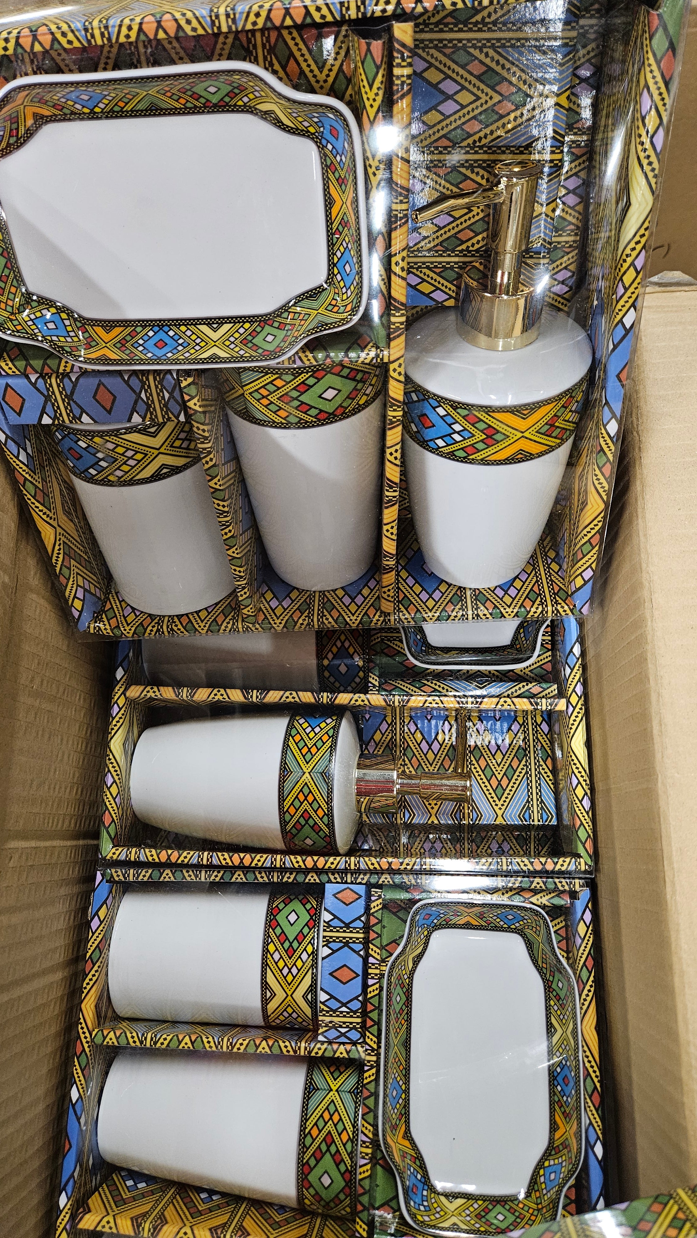 Ethiopian Traditional Pottery Toilet Set የኢትዮጵያ ባህላዊ መታጠቢያ እቃዎች ስብስብ (12set/box)