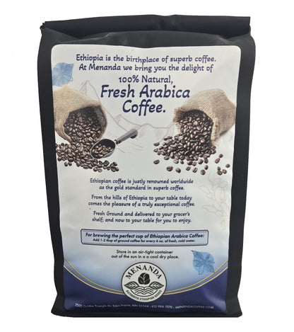 Fresh Ground Ethiopian Coffee. Medium-Dark Roasted