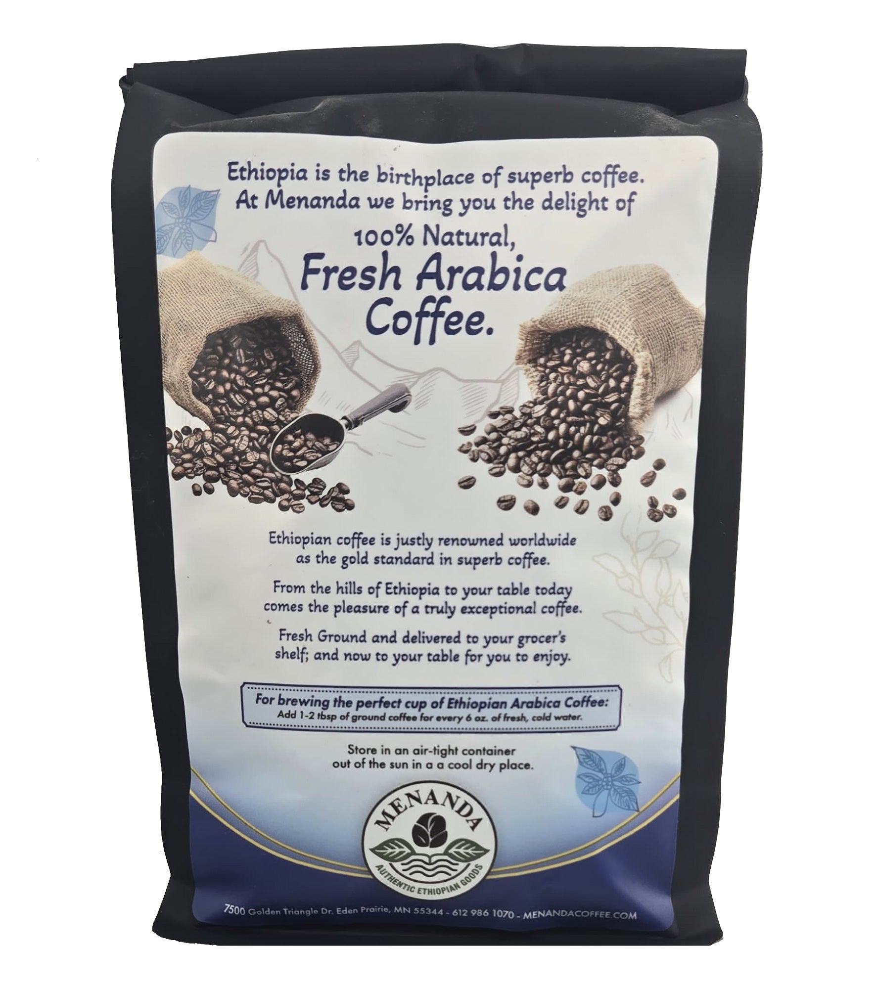 Whole Bean Medium-Dark Roast Ethiopian Coffee